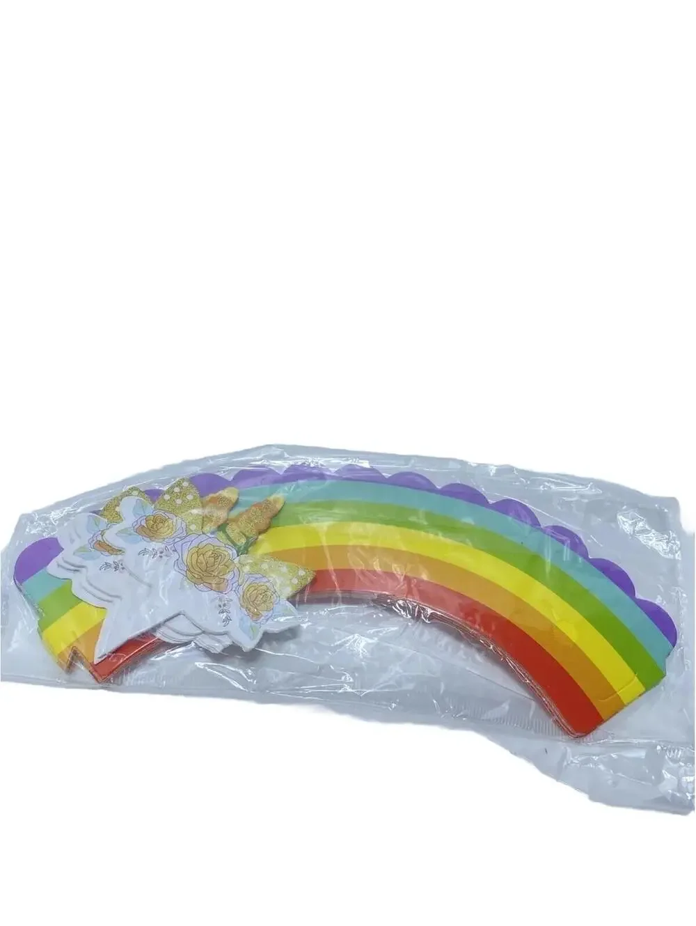 48-Piece Unicorn Cupcake Picks Rainbow Decor Wrappers Colorful Party Baking New